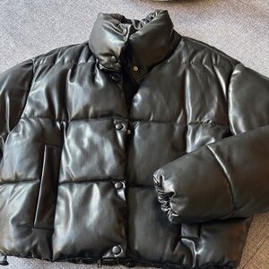 Women’s faux leather puffer